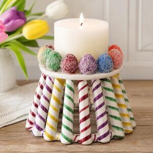 Blue Sky Clayworks Gumdrop Candle Holder Whimsical Candy Pedestal Birthday